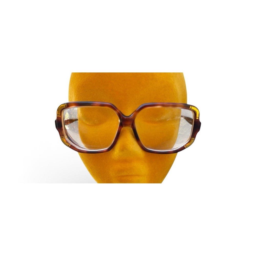 Vintage Ted Lapidus Club Frames Oversized Square Brown & Gold Eyeglasses 70s